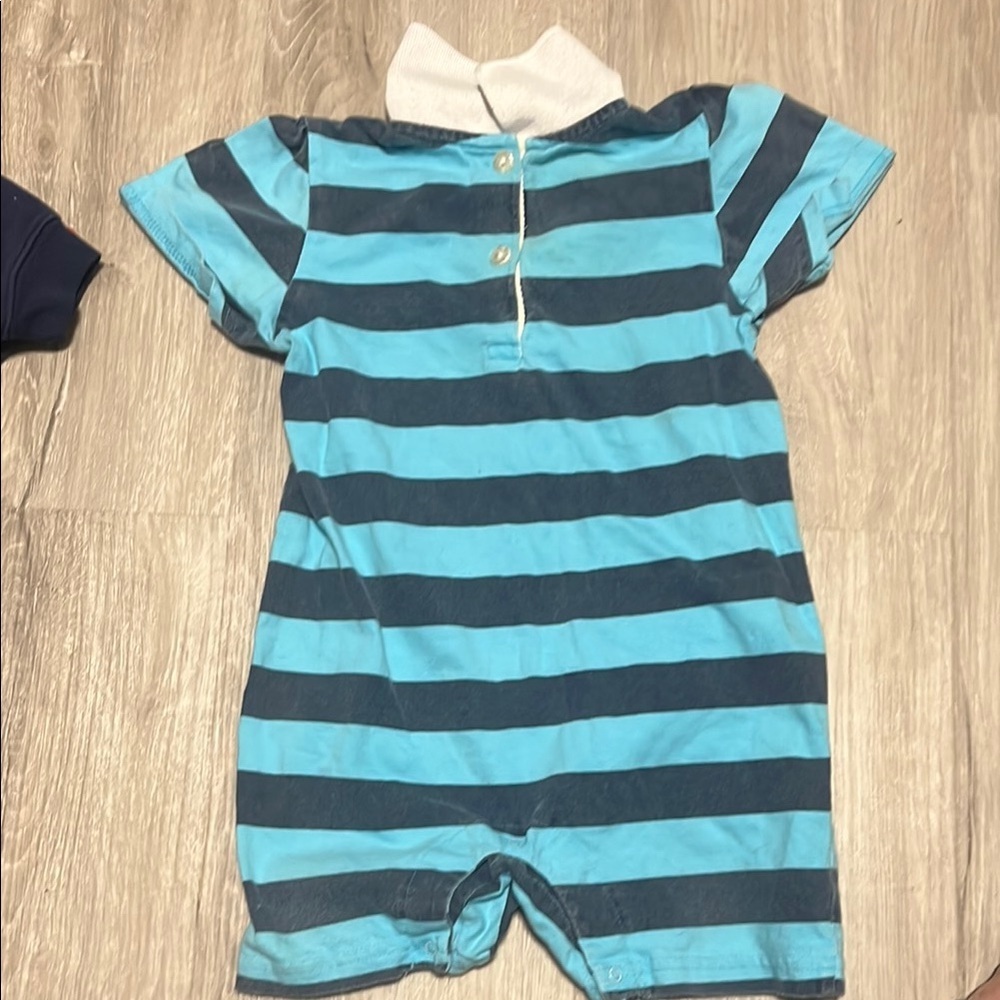 Striped Blue Kids One Piece
